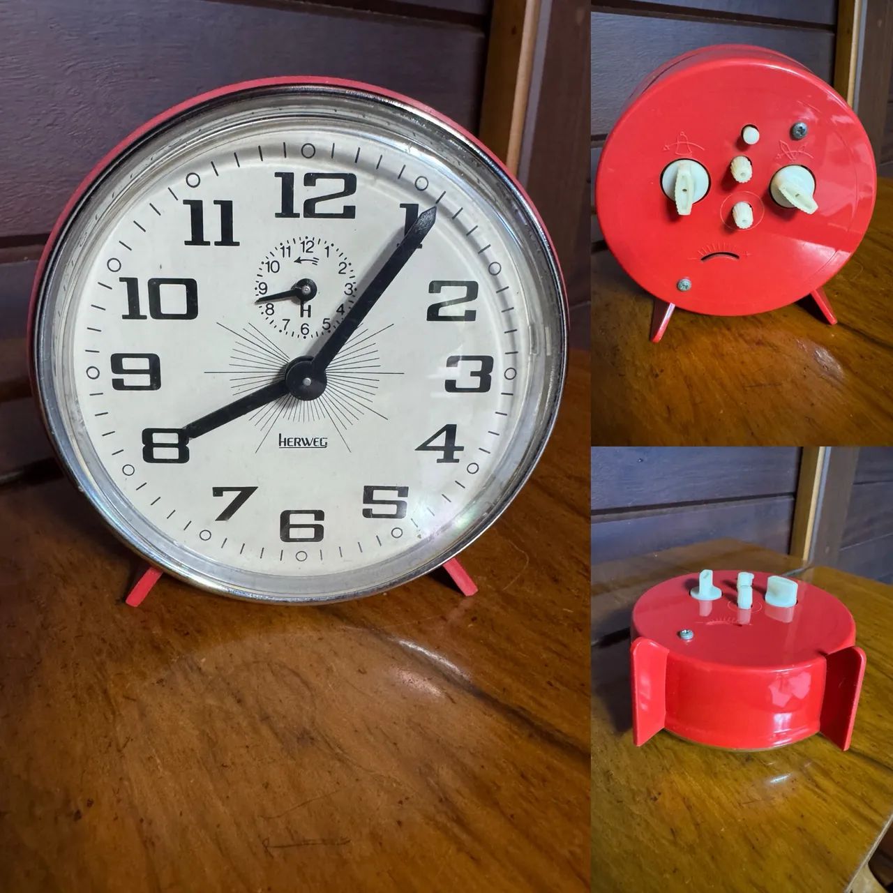 RELÓGIO DESPERTADOR A CORDA HERVEG ANTIGO - Foto 4