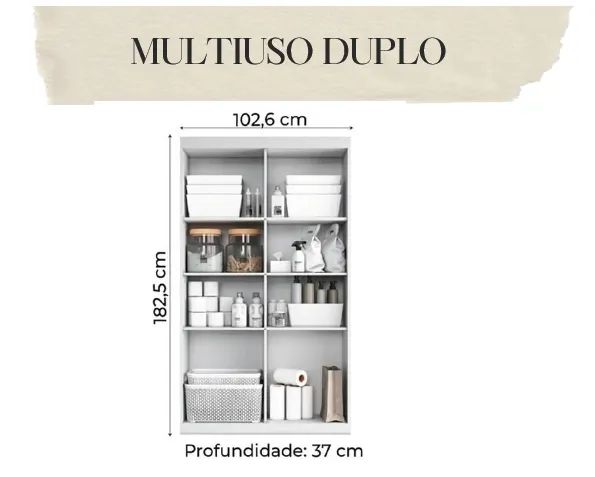 ? Armário Multiuso Duplo com Prateleiras - Foto 3