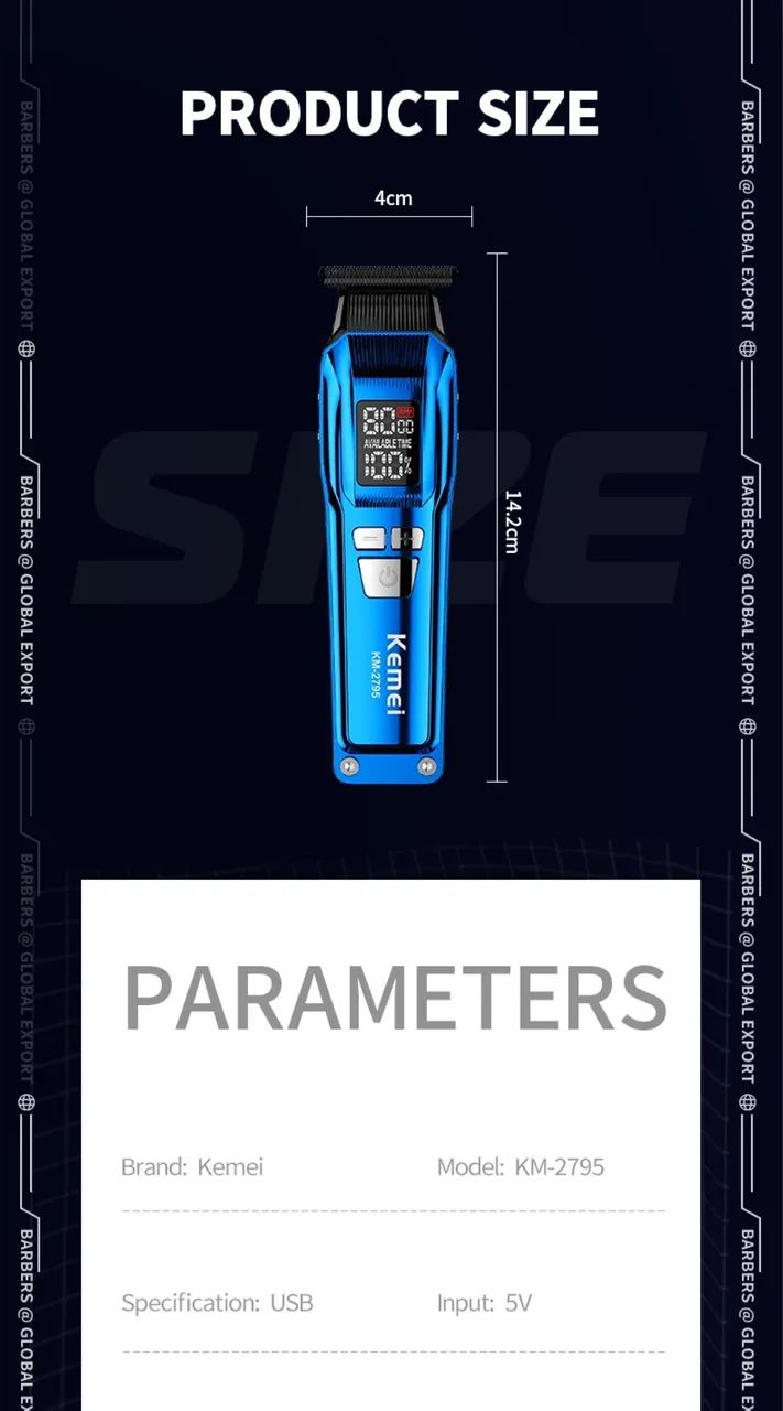 Máquina de cortar cabelo e acabamento Kemei M-KM-2795 - Foto 3