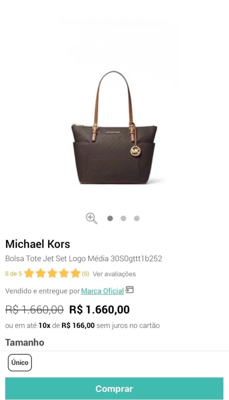 Michael Kors Original - Jet Set Tote Marrom - Impecável? - Foto 2