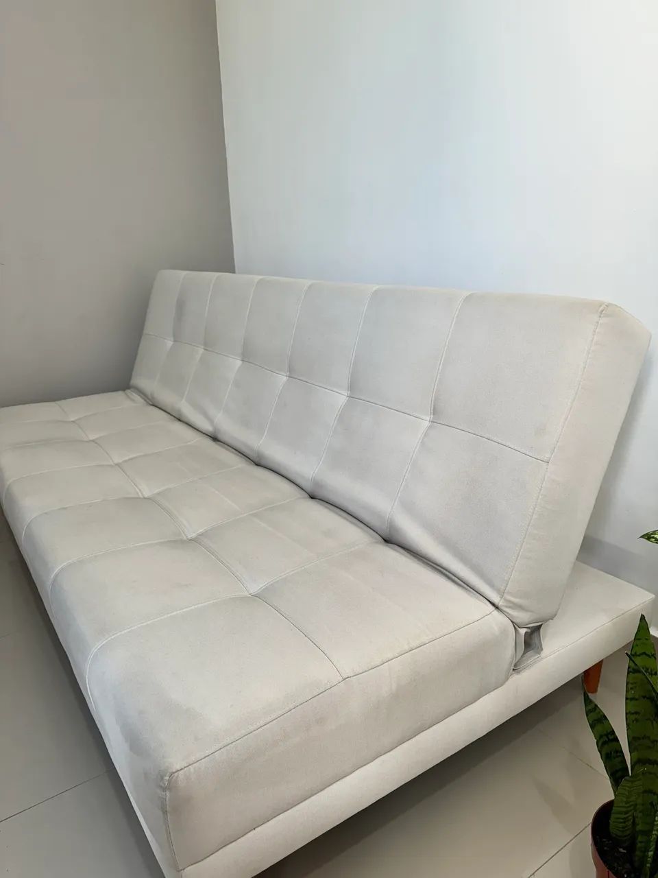 Sofá cama - Linho - Areia - Foto 3