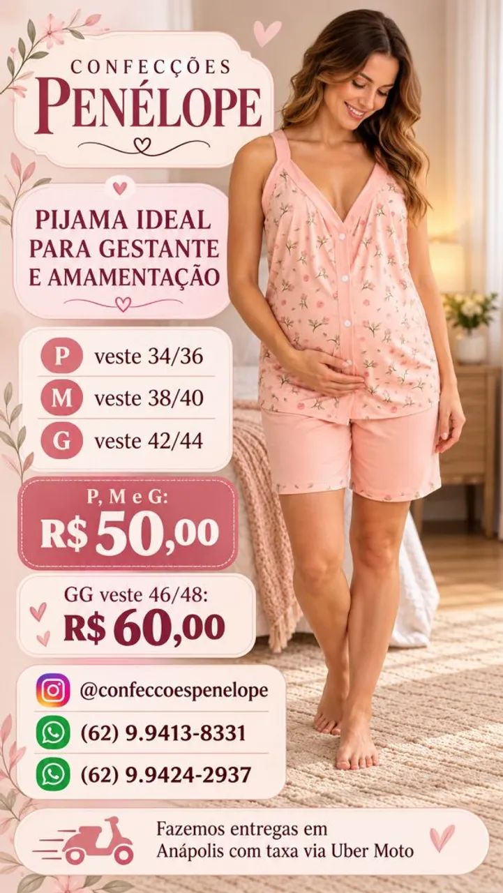 Pijama aberto com botões 