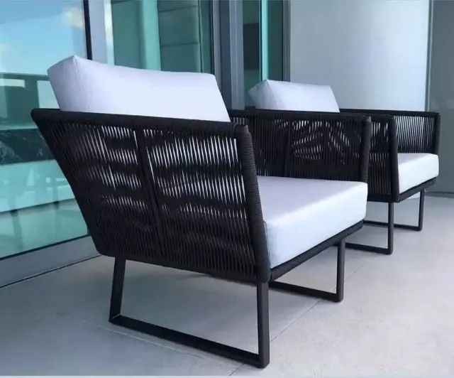 CONJUNTO 2 POLTRONAS DE CORDA NÁUTICA PARA ÁREA EXTERNA