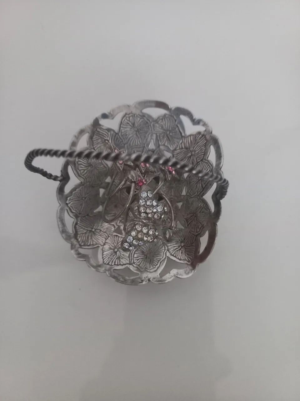 Porta jóias em prata com formato de cesta - Foto 2