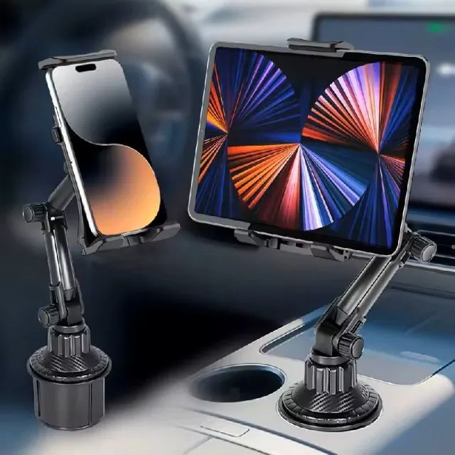 Suporte telefone e tablet para porta copos do carro - Foto 2