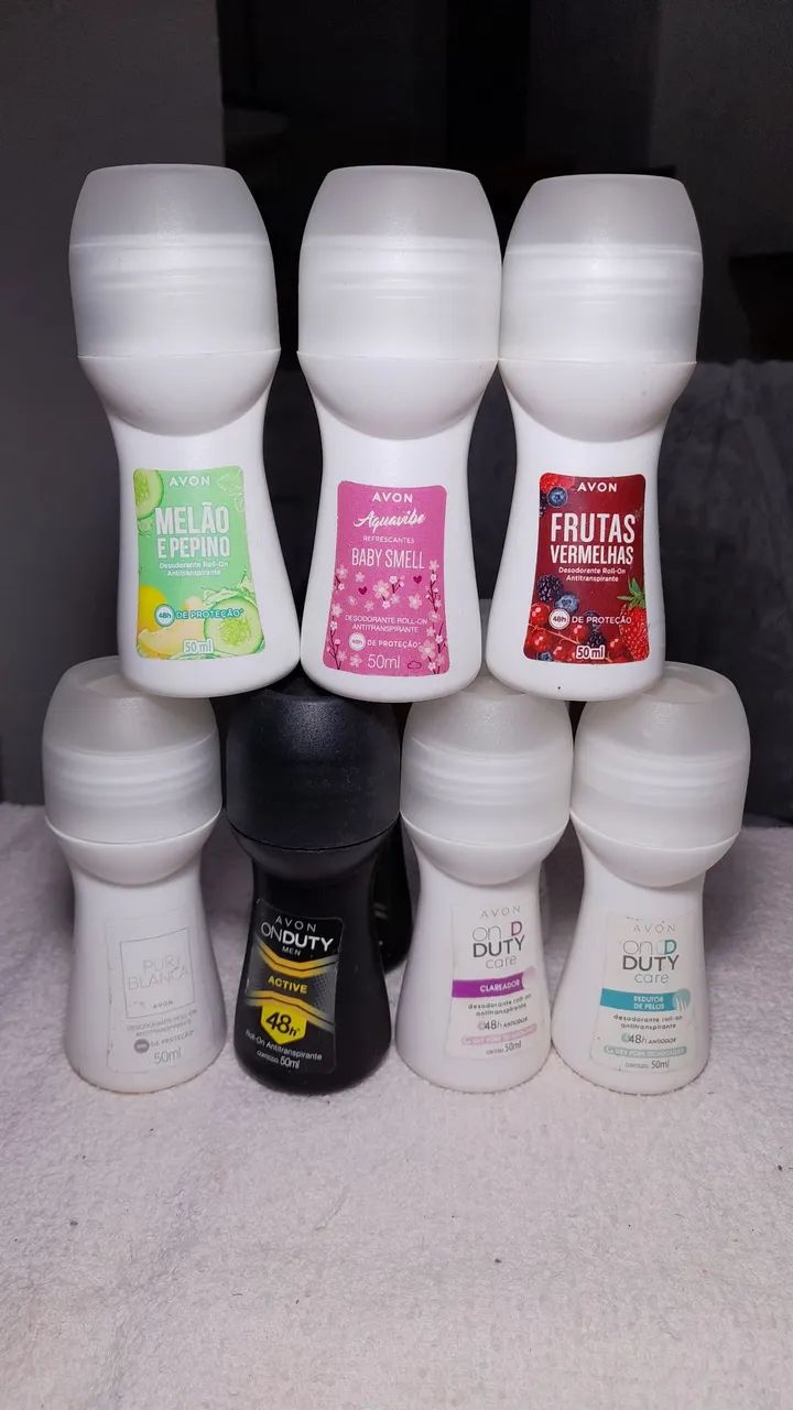 Kit com 7 antitranspirante roll-on 48h