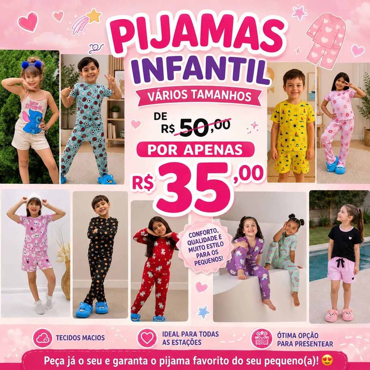 Pijamas infantis 