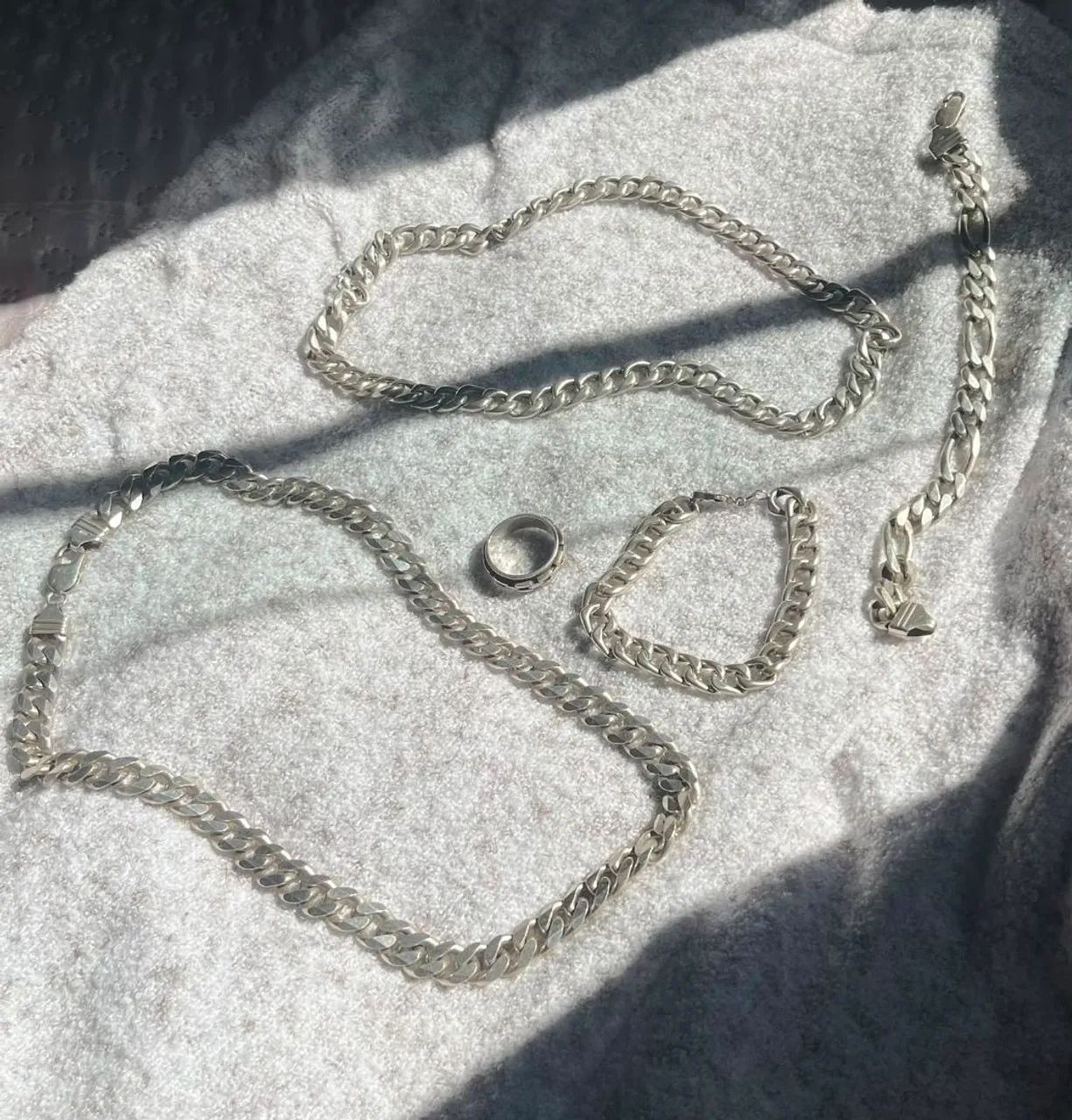  Correntes, pulseiras e anel de Prata 925 - Foto 4