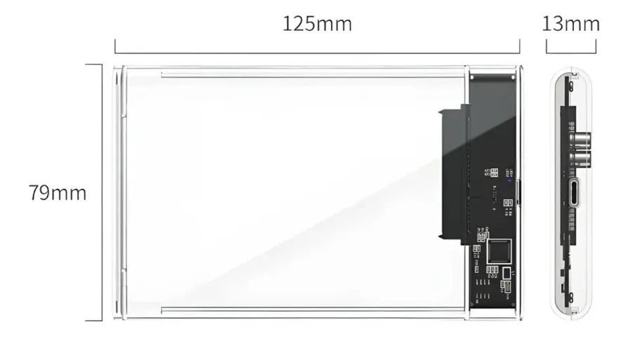 Case Externa HD SSD 2.5 SATA USB 3.0 Transparente - Foto 3
