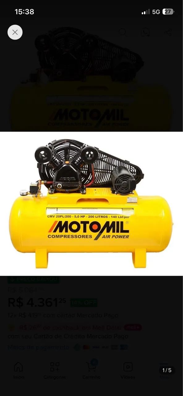 Compressor de ar 20 pés  - Foto 2