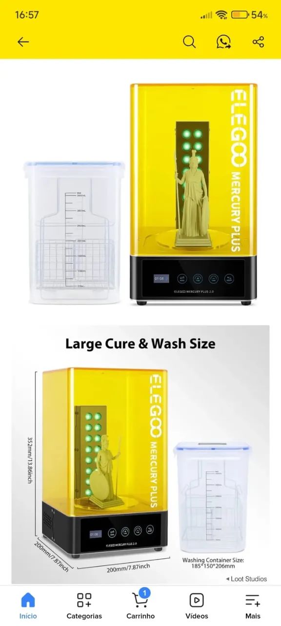 Kit Impressora 3D ELEGOO Mars 5 Ultra + Mercury Plus 2.0 - Seminovas - Foto 2