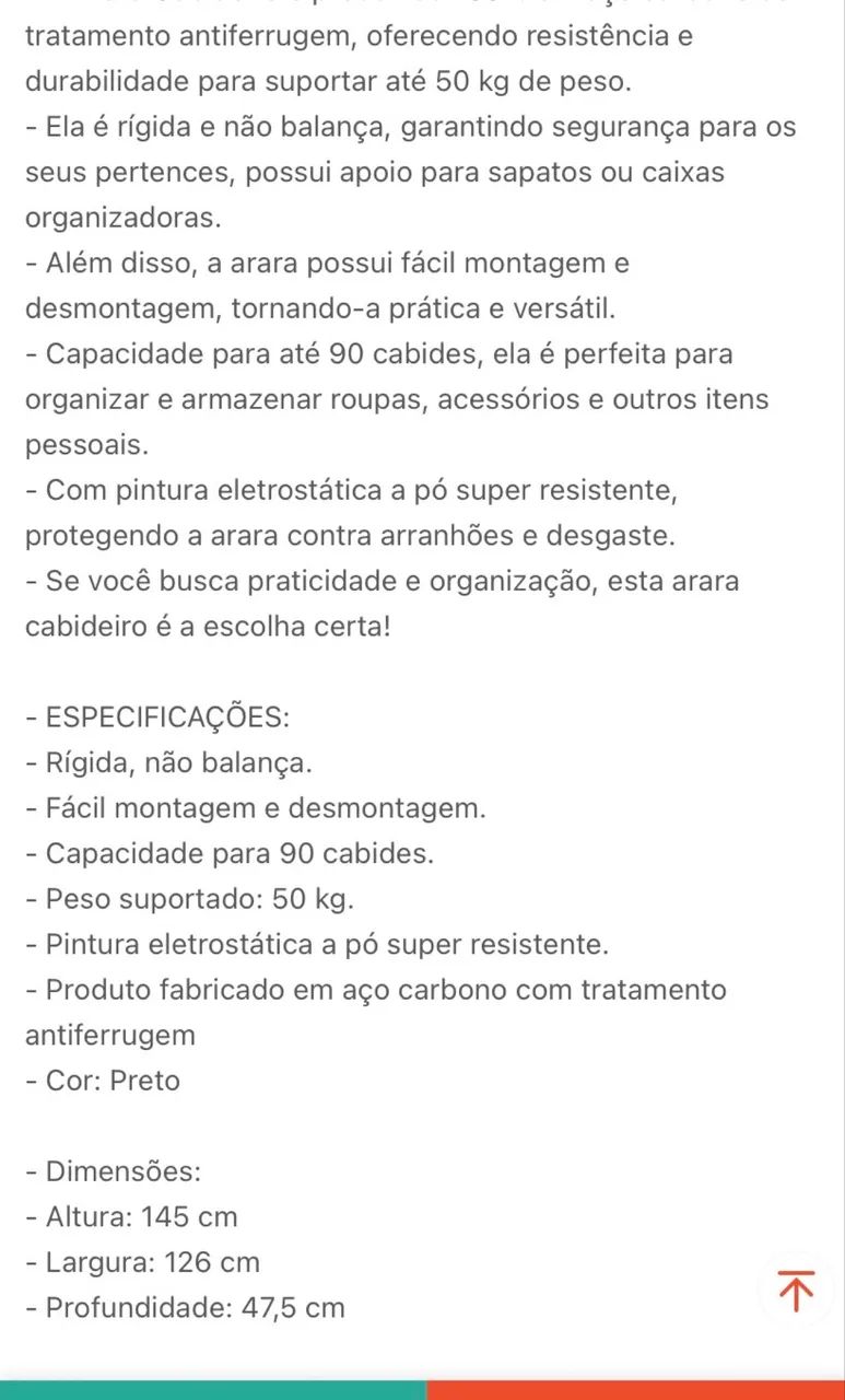 Cabideiro arara de roupas - Foto 2