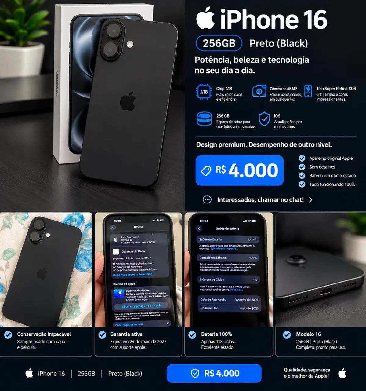 iPhone 16 black 256gb