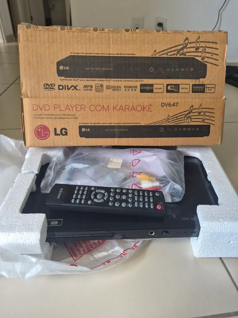 DVD PLAYER COM KARAOKÊ LG