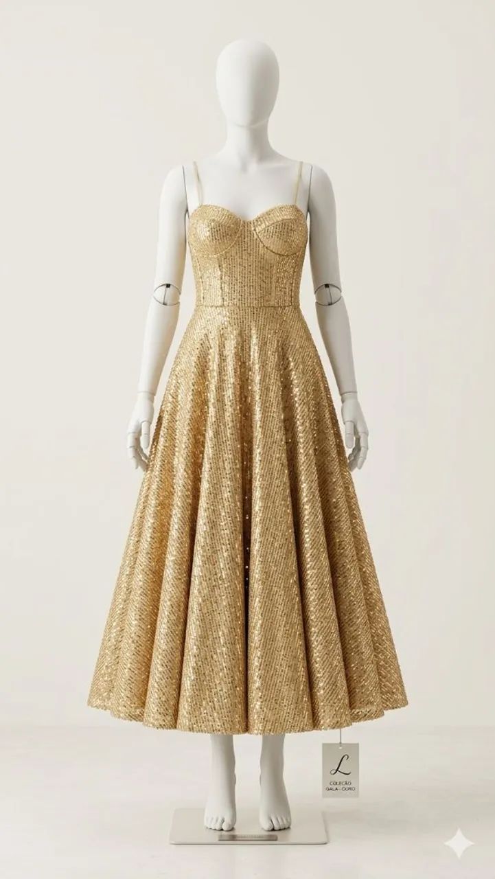 Vestido de Festa Dourado