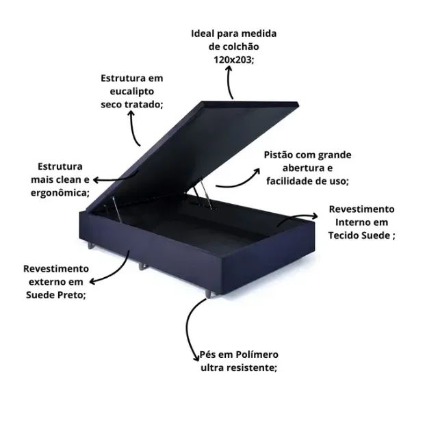Cama Base Box Baú Viúva Azul Galáxia - Foto 2
