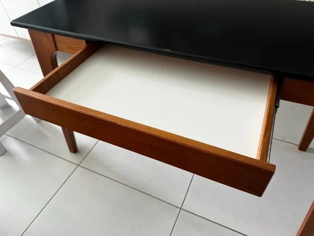 Mesa Escrivaninha Madeira 1 Gaveta Moderna - Foto 3