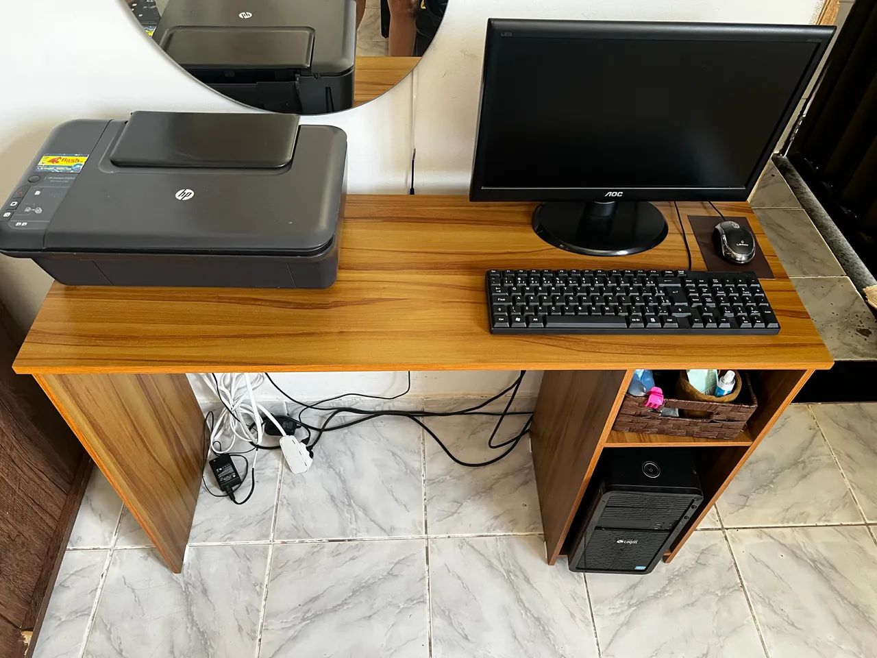 Computador completo,  impressora, mouse, teclado e rocessador