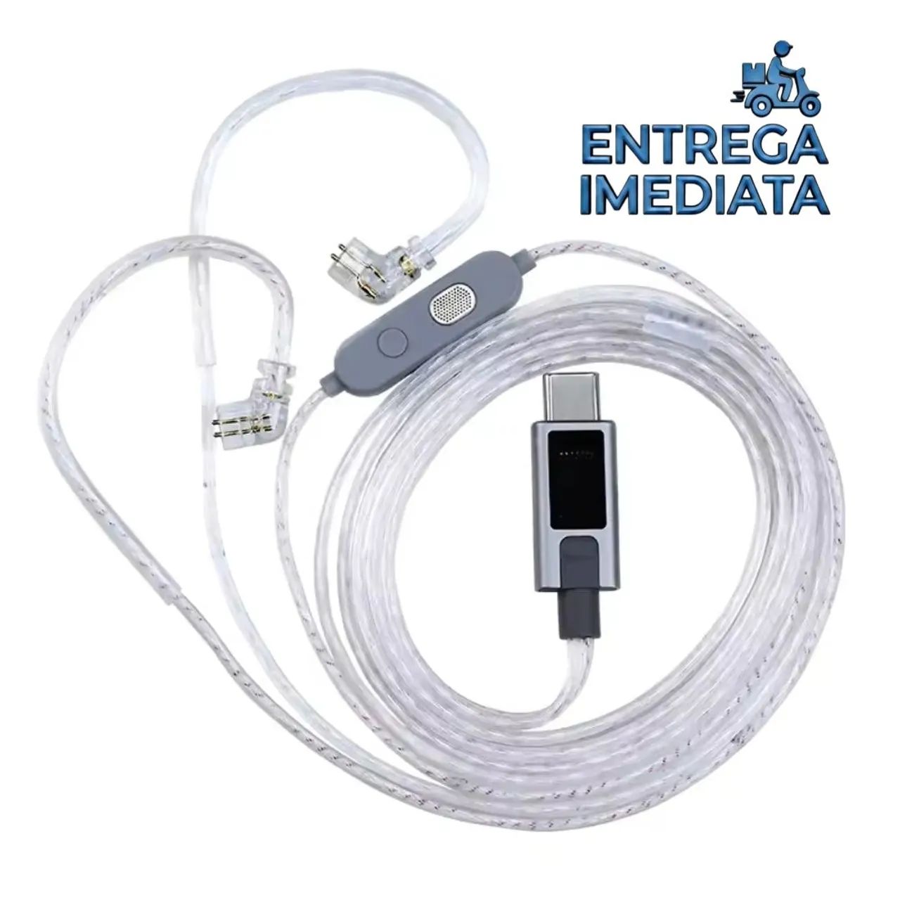 Cabo KZ M2 TIPO C - Com Chip DAC e Microfone Duplo - Novo Caixa Lacrada
