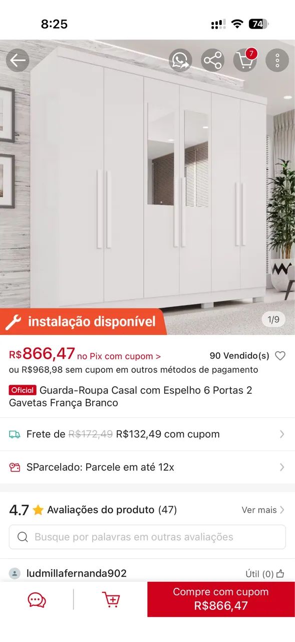Guarda roupa casal 