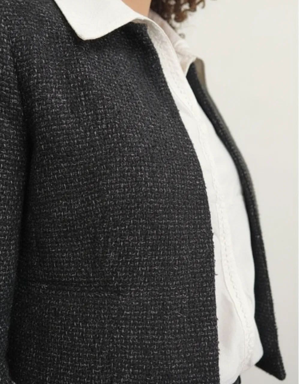 Casaco Tweed Preto - Foto 5