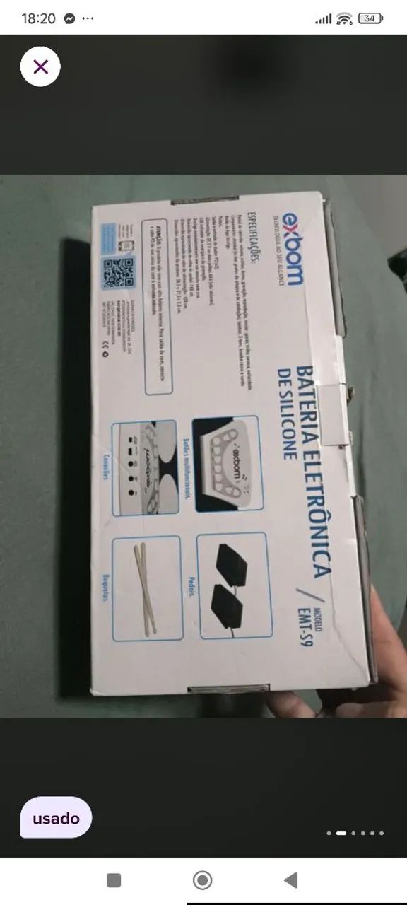 Bateria eletrônica de silicone exbom modelo emt-s9 funcionando perfeitamente  - Foto 2