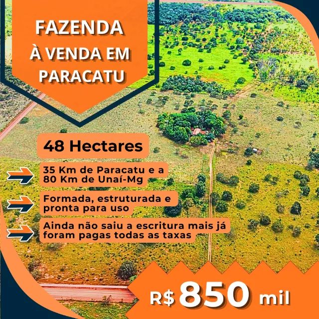 Fazenda com 48 hectares, Paracatu-Mg