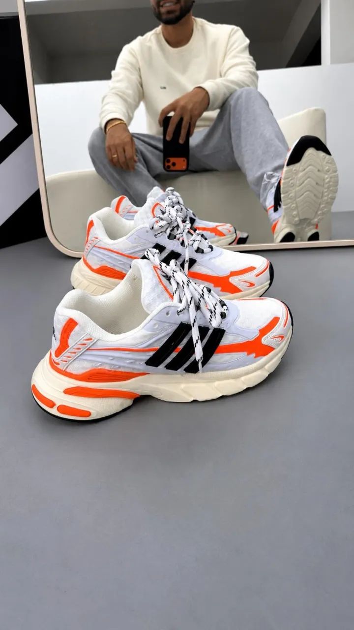 Tenis Adidas X Pharrell Jellyfish Branco Laranja Novidade