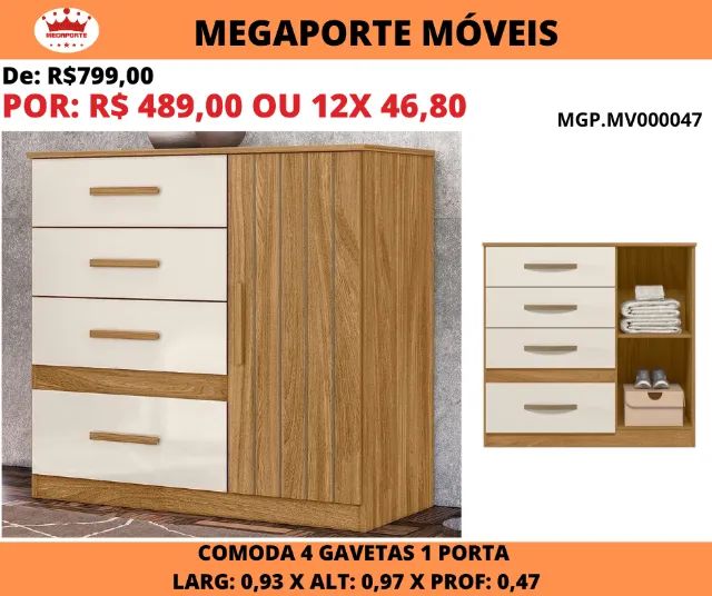 CÔMODA 4 GAVETAS 1 PORTA  - Foto 2