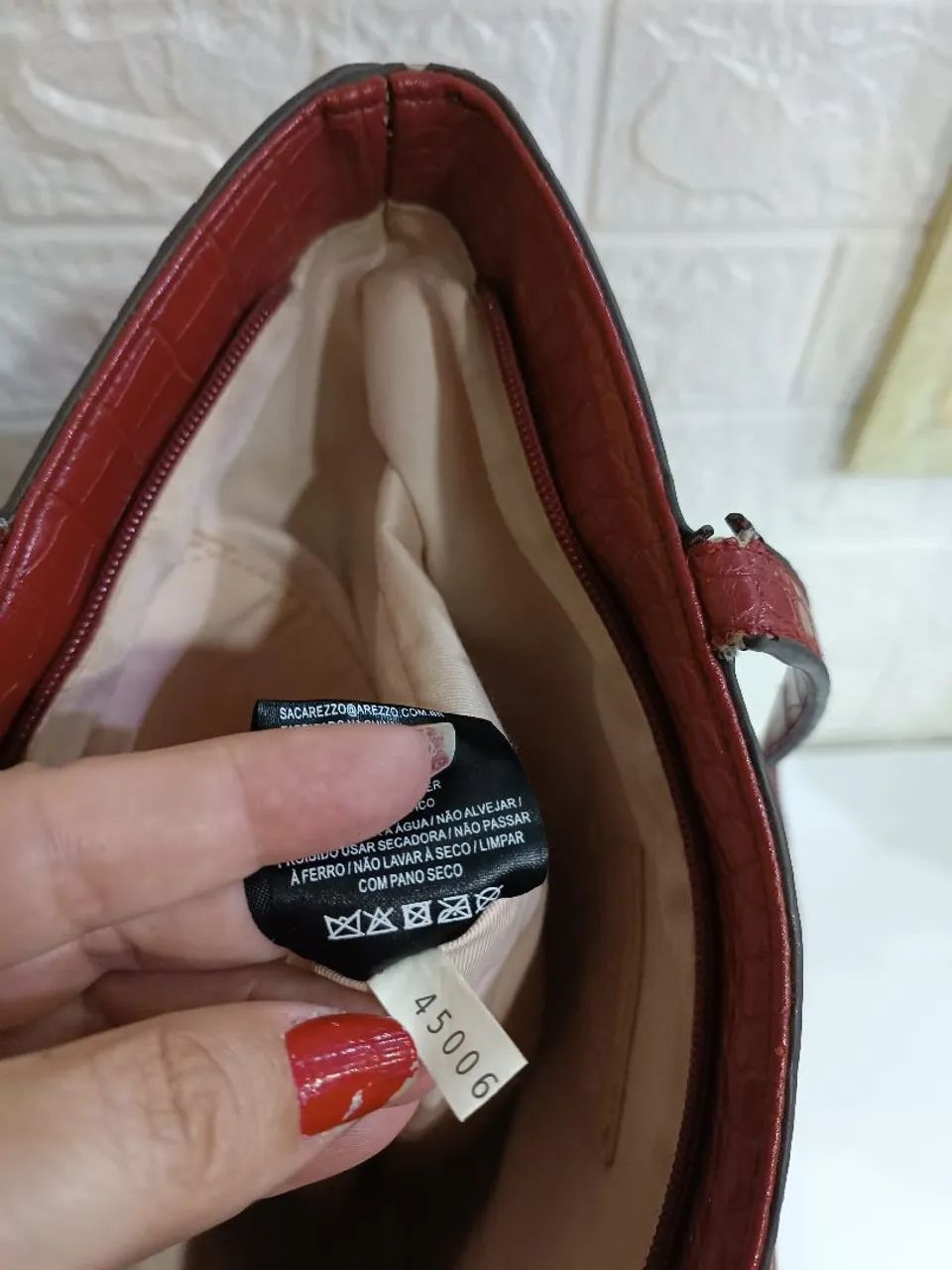 Bolsa em couro legítimo croco Arezzo  - Foto 5