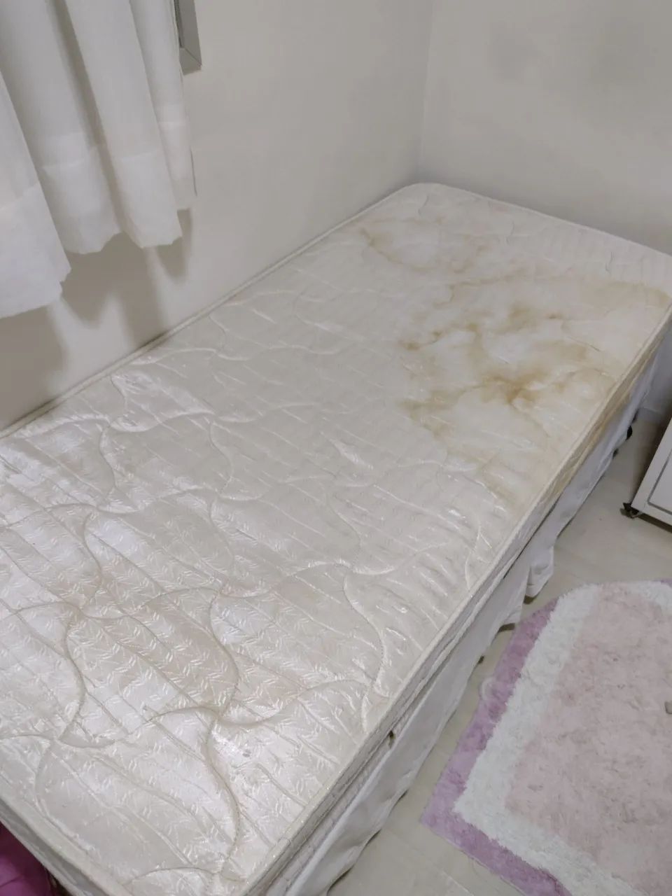 Cama solteiro box com colchão de mola e saia  - Foto 2