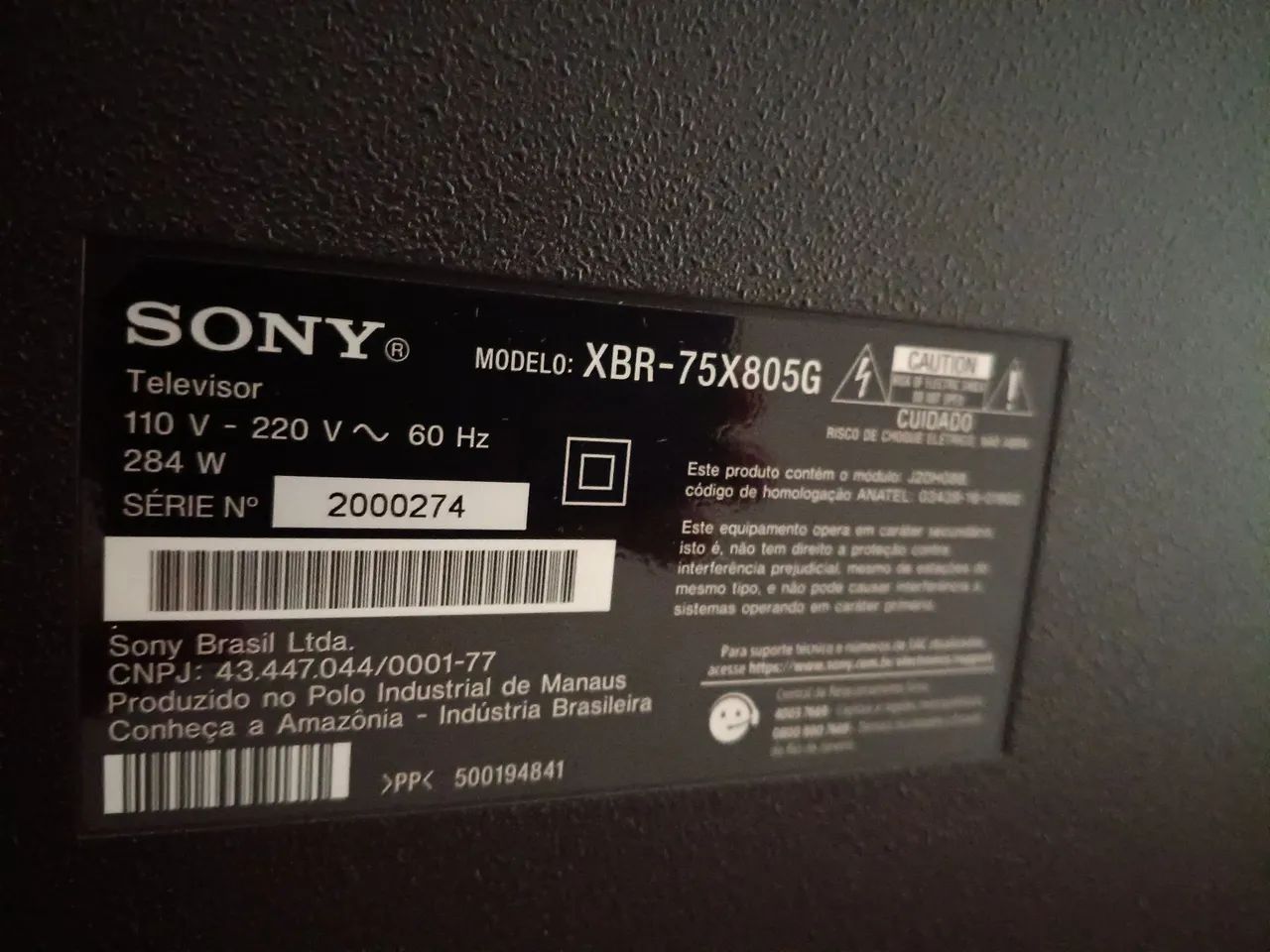 TV SONY 75 POLEGADAS COM DEFEITO!!! - Foto 3