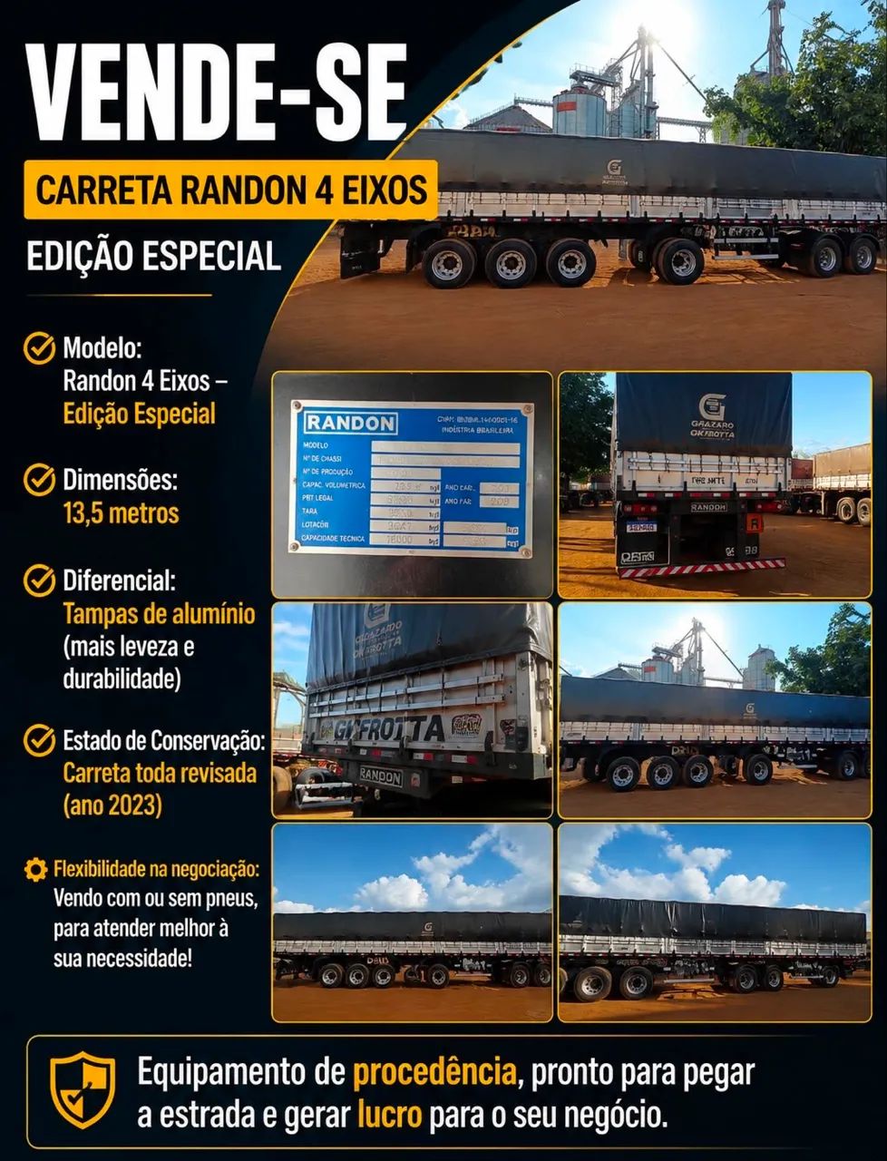 Carreta random 4 eixo 13.5mt  - Foto 2