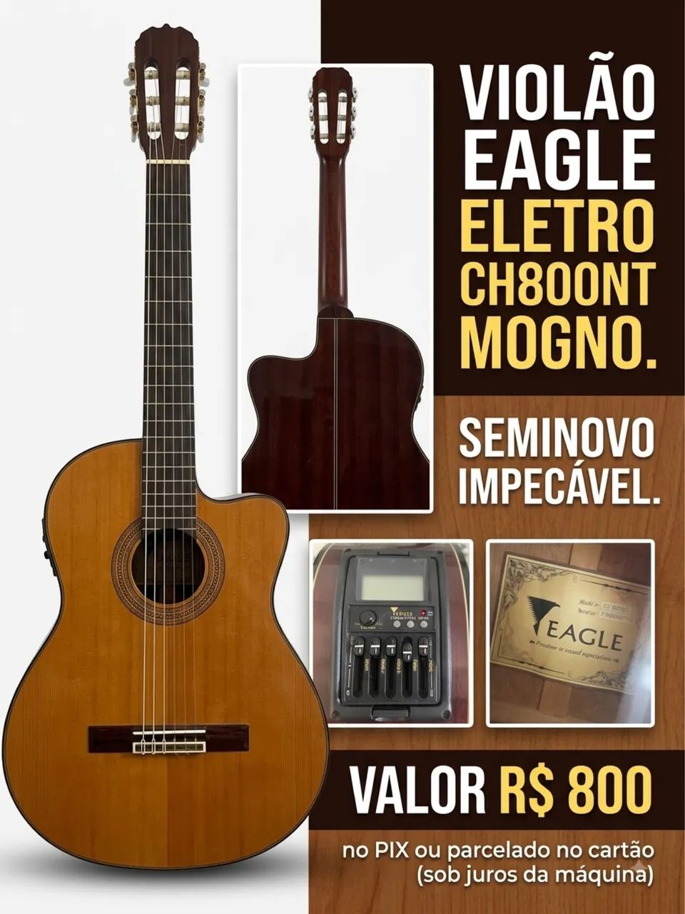 Violão Eletroacústico Eagle  - Foto 4