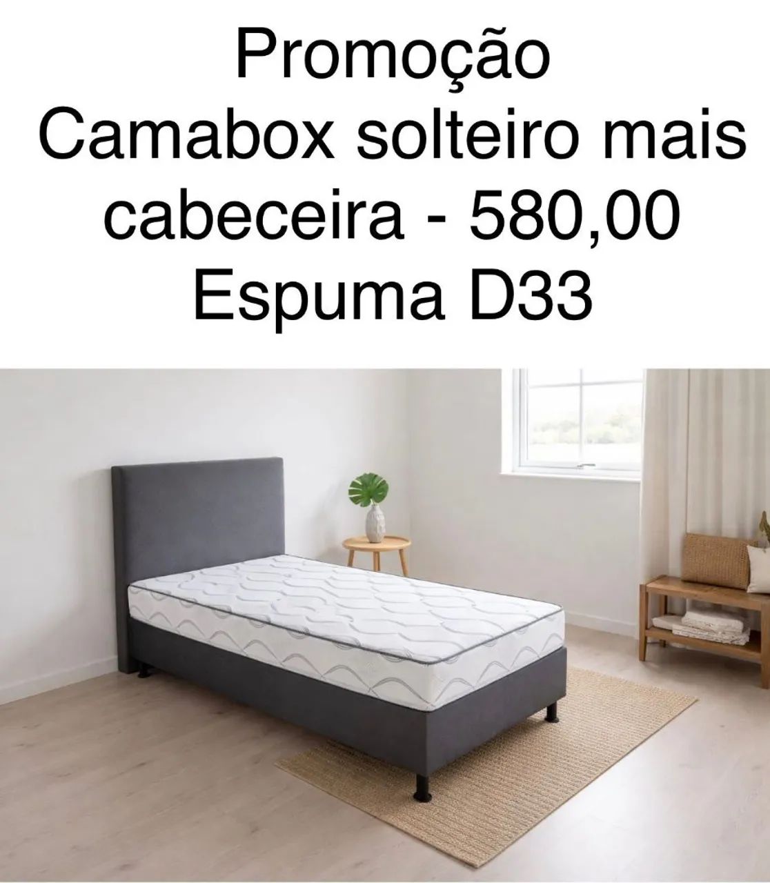 Cama box solteiro com cabeceira 