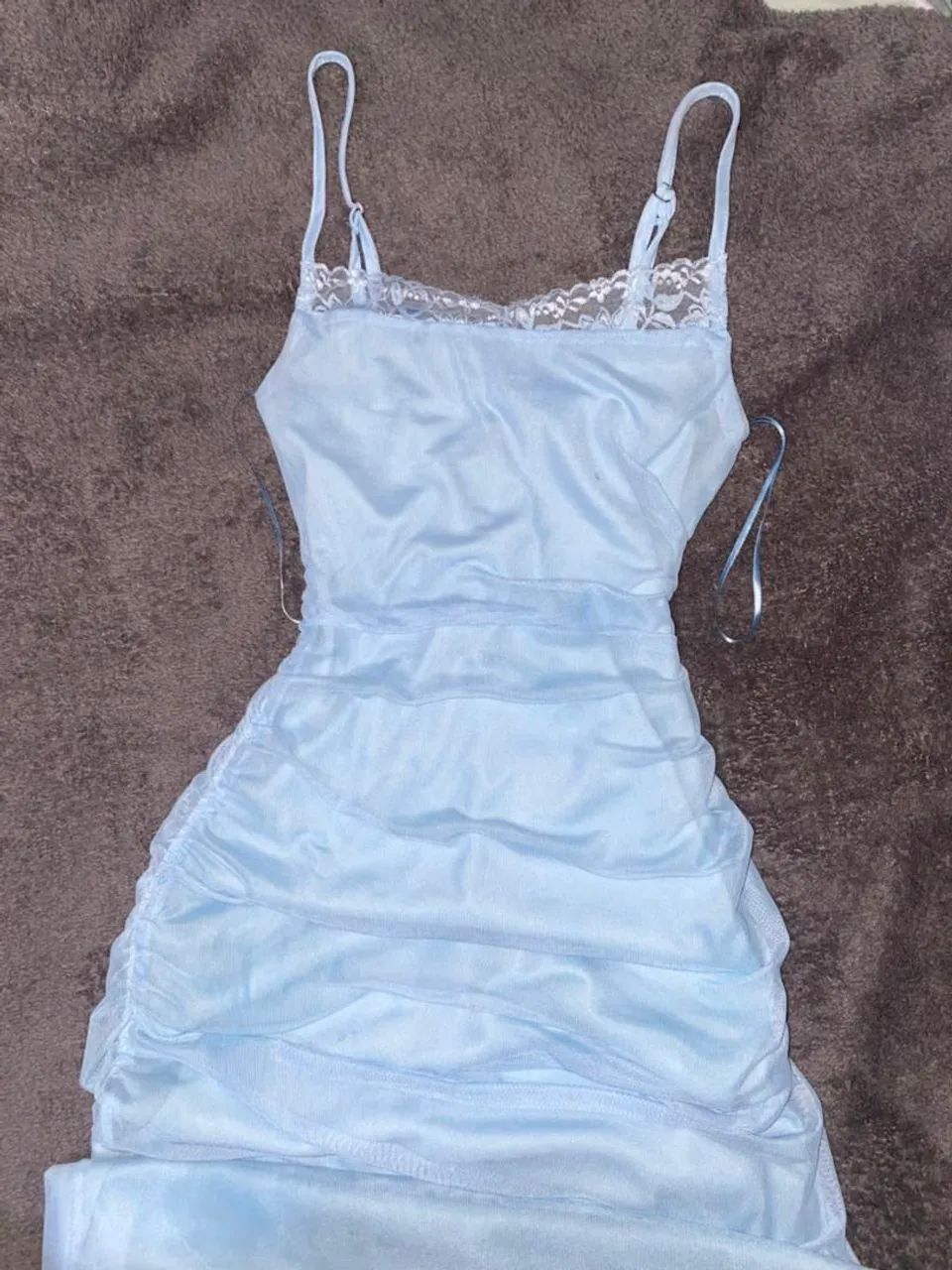 Vestido midi - azul bebê  - Foto 4