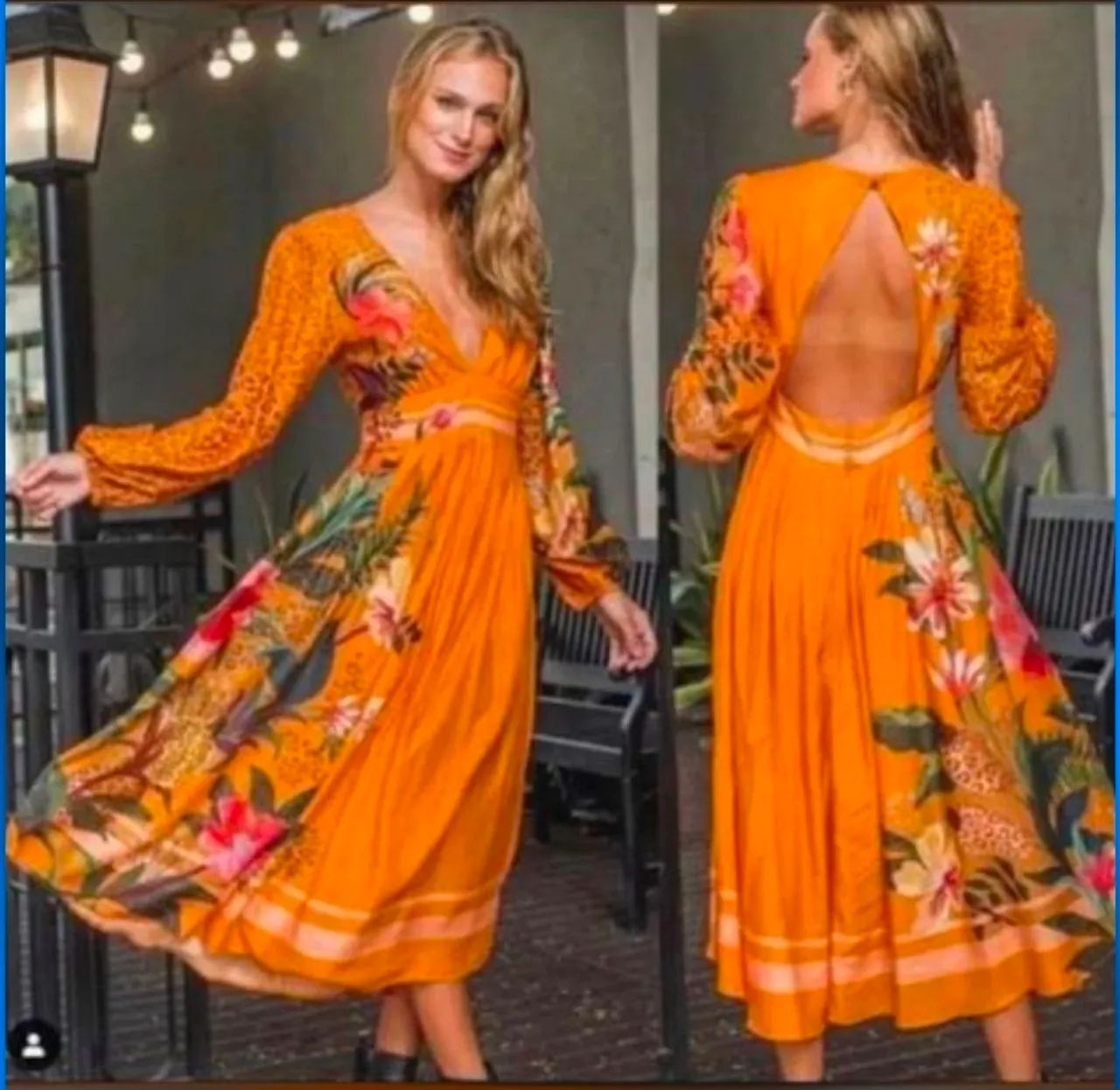 Vestido Farm Estmp flor de ONÇA. 