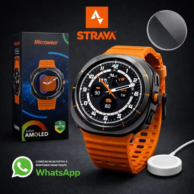 Relógio Smartwatch Esportivo Redondo Microwear Su01  Corrida Strava GPs