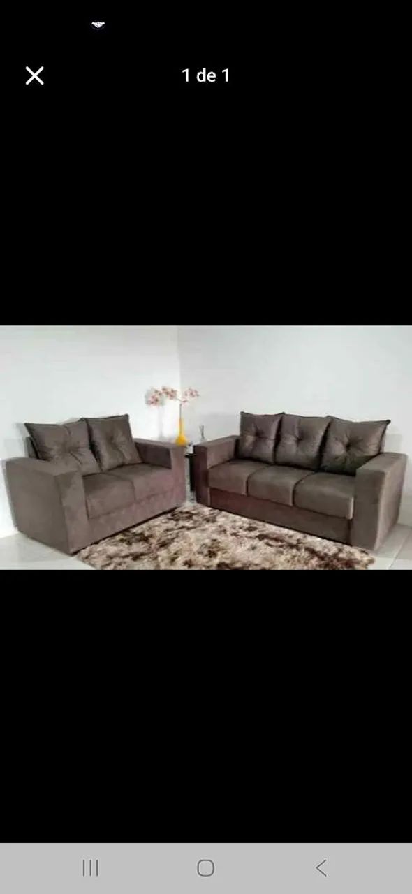 CONJUNTO DE SOFÁS COM ALMOFADAS SOLTAS - Foto 2