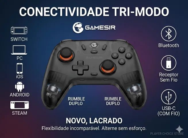 Controle Lacrado. GameSir Nova Lite. Switch Steam iOS Android PC Desktop - Foto 3