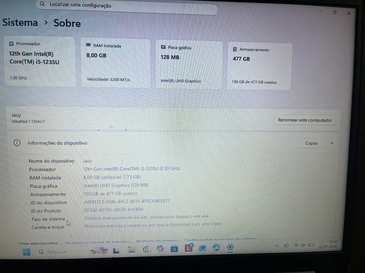 Notebook LENOVO CORE i5 SEMI NOVO  - Foto 3