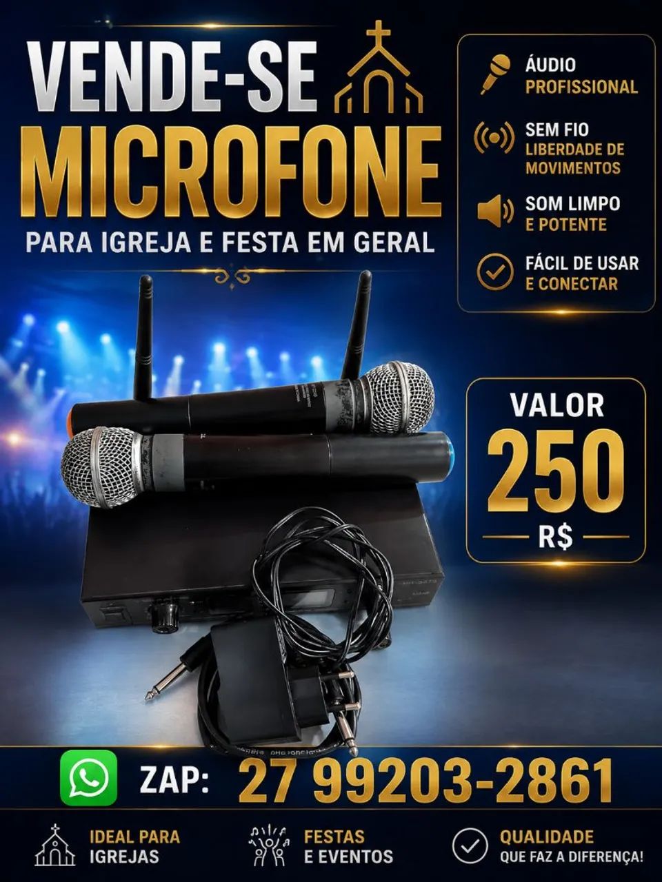 Microfone Ideal para igreja 