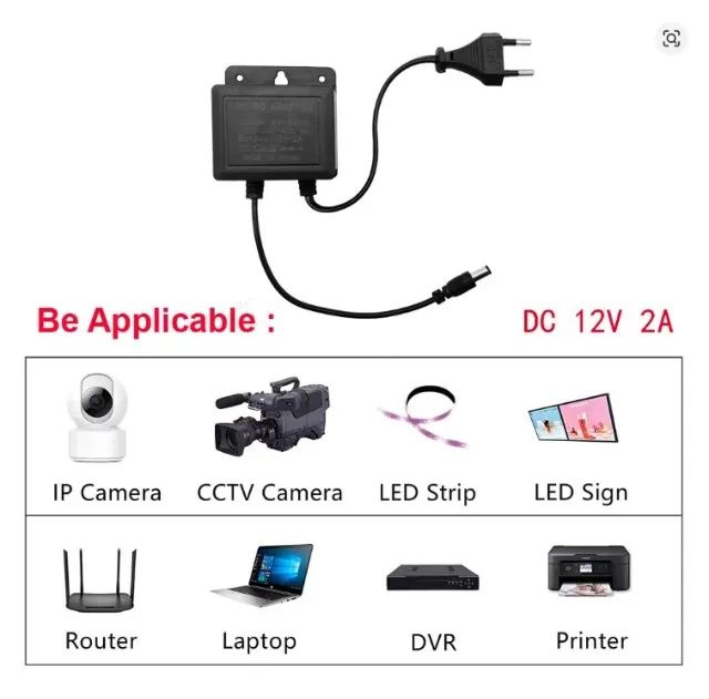 Fonte De Energia 12v 2a Bivolt 110/240v P/ Câmera E Outros - Foto 3
