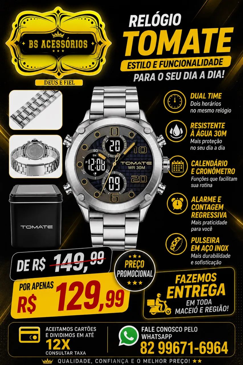 RELÓGIO ANALÓGICO É DIGITAL APROVA D?ÁGUA 