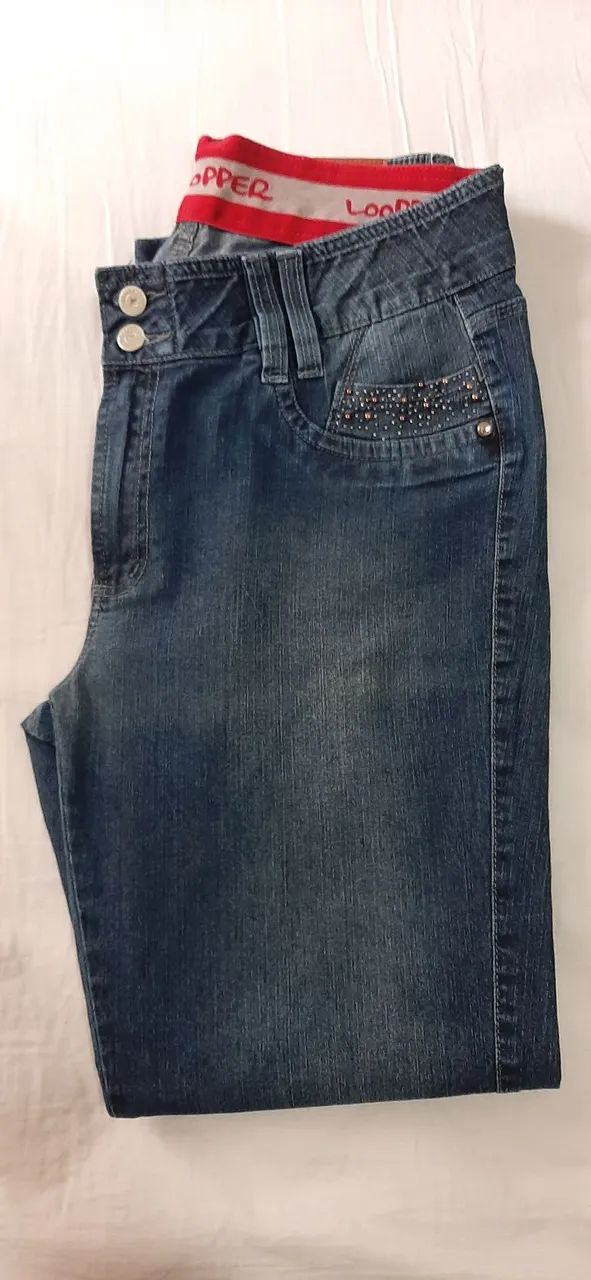 Calça jeans azul Loopper 48 - Foto 3