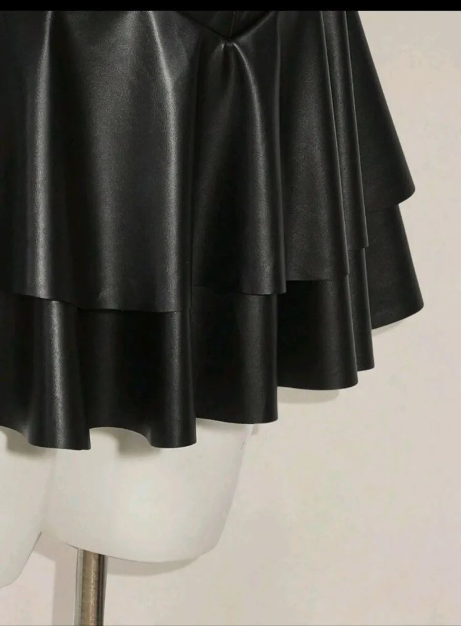 Vestido gótica couro fake - Foto 4