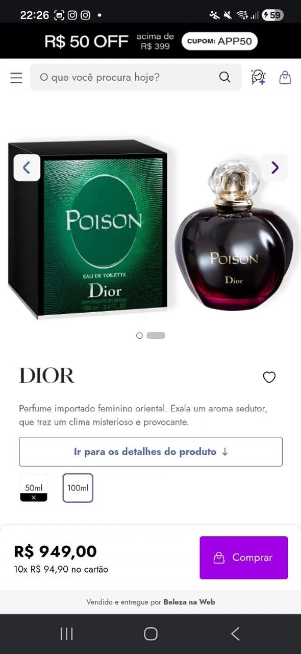 Perfume Poison 100ml tst - Foto 2