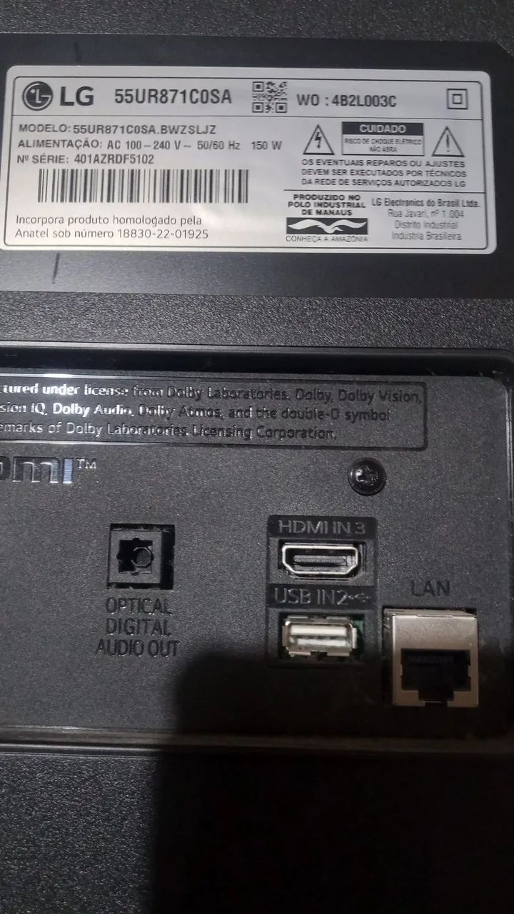 TV Samsung 55 polegadas smart tela com trincado para peças - Foto 5