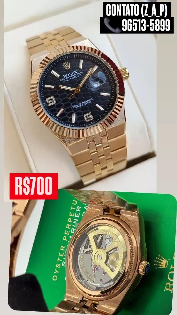 Relógio ROLEX LAND Dweller Dourado Automático  - ENTREGAMOS  - Foto 3
