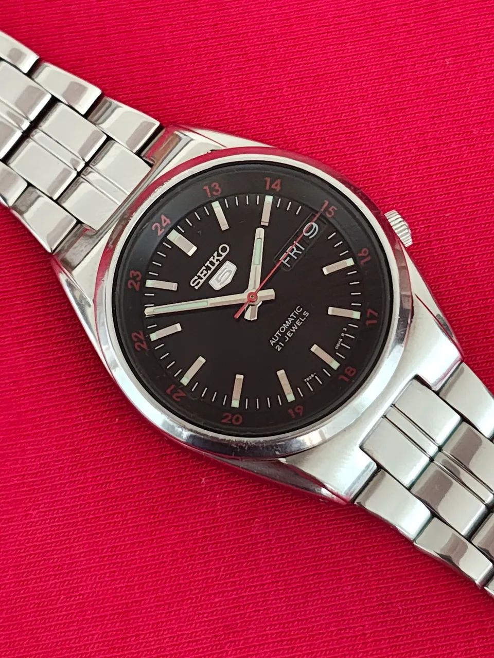 Relógio Seiko 5 Automático SNKJ17B1<br>Classico 7S26-02C0 Preto  - Foto 2